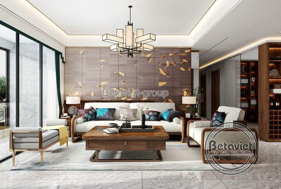 Một cách trang trí phòng khách đẹp lạ với nội thất gỗ đơn giản