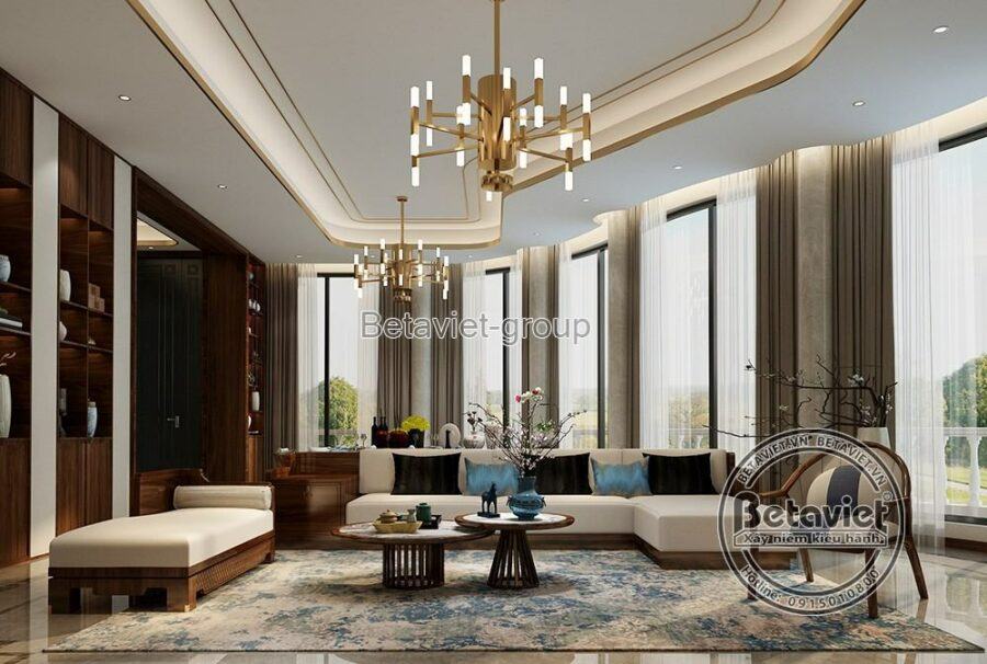 Một thiết kế phòng khách kiểu Á Đông đẹp hút hồn