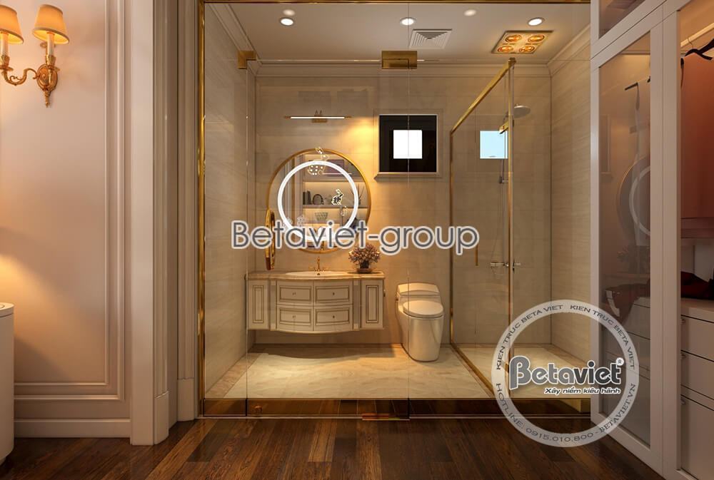 Một mẫu phòng tắm khách sạn với thiết kế ấn tượng