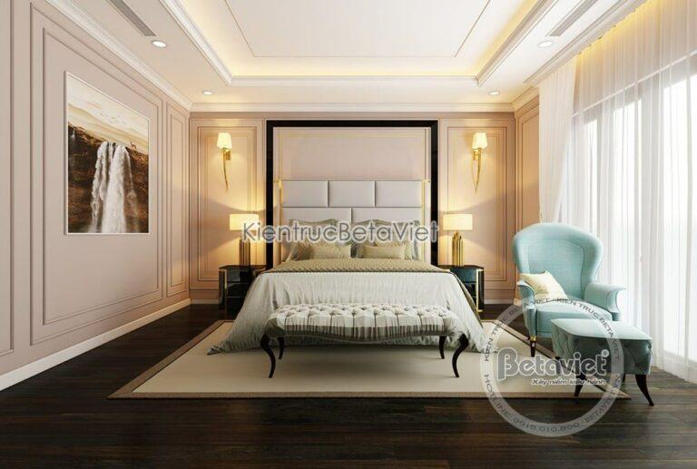 Phòng ngủ khách sạn cao cấp với nội thất tân cổ điển nhẹ nhàng, thanh lịch