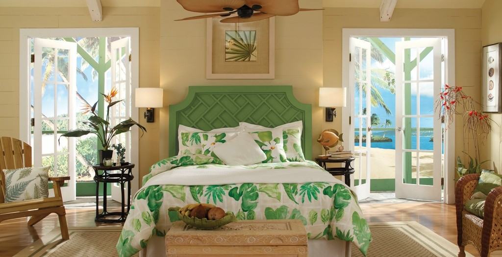 Trang trí phòng ngủ xanh Nhiệt đới