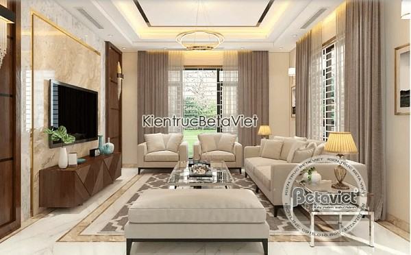 Mẫu phòng khách đẹp mắt với nội thất hiện đại phong cách Châu Âu