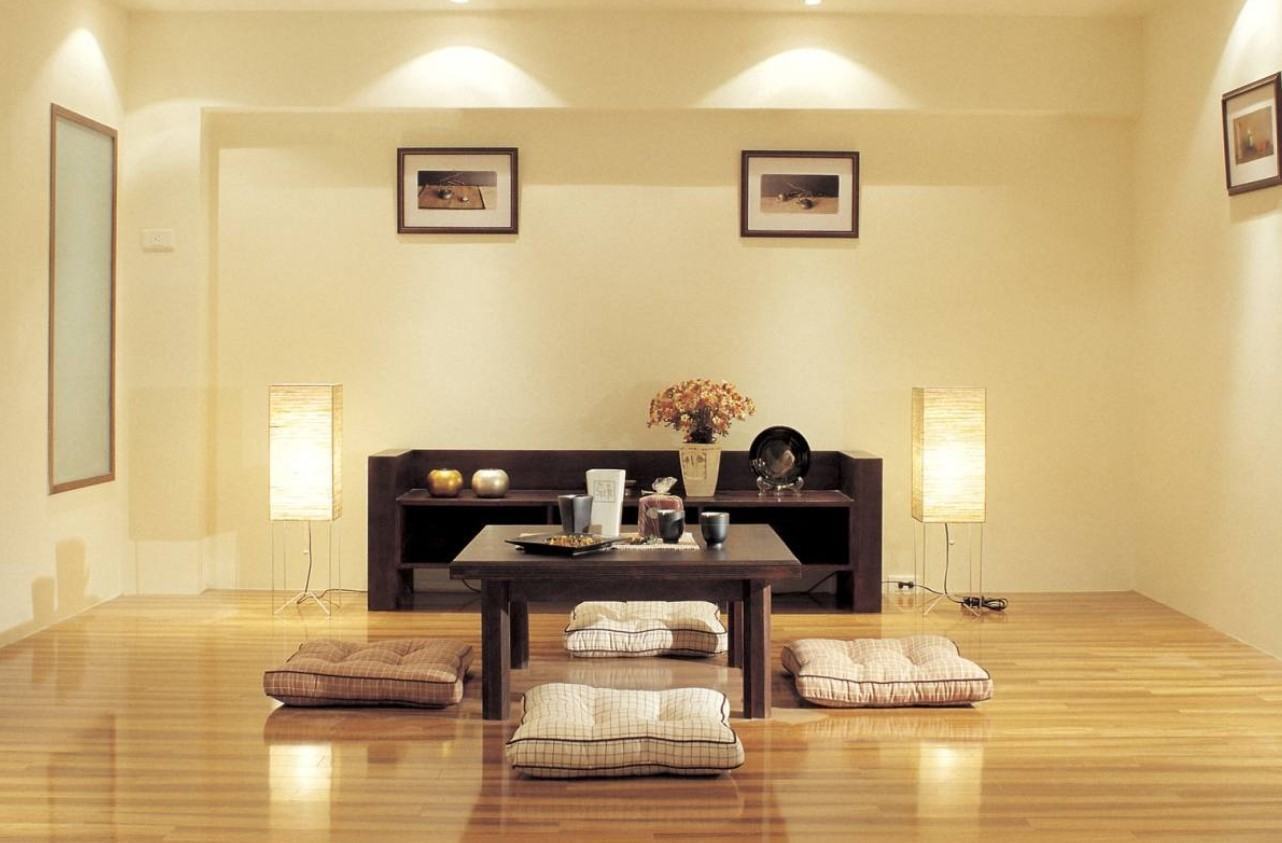 Thiết kế nội thất kiểu Nhật cho phòng khách tối giản