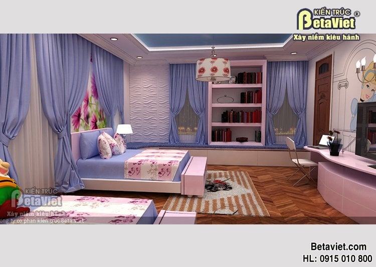 Mẫu nội thất đẹp tráng lệ NT14489 - Không gian phòng ngủ con gái