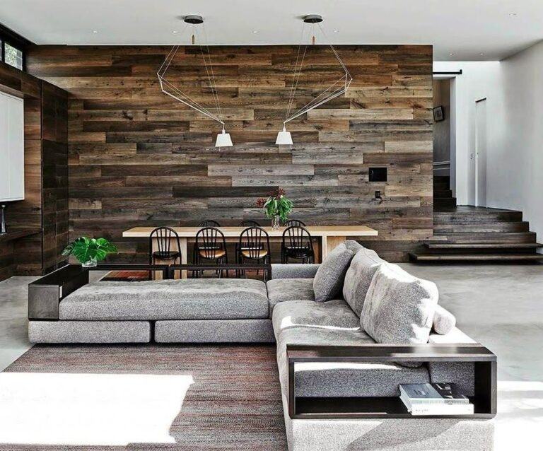 Trang trí tường phòng khách bằng gỗ đẹp mắt