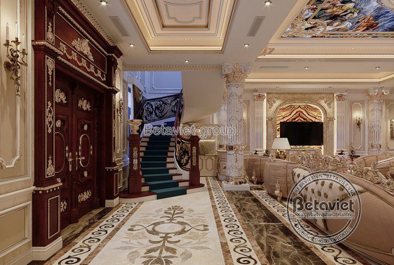 mẫu nội thất phòng khách đẹp cao cấp phong cách Hoàng gia (CĐT: Bà Phương - Hải Phòng) NT19102