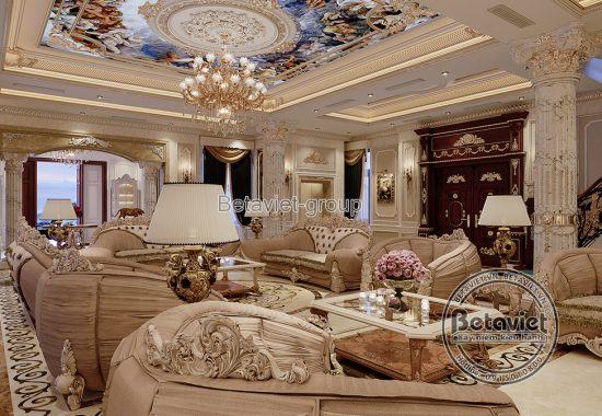 trang trí nội thất phòng khách cao cấp phong cách Hoàng gia (CĐT: Bà Phương - Hải Phòng) NT19102