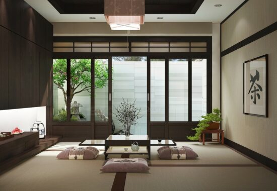 Thiết kế phòng khách ngồi bệt phong cách Nhật Bản