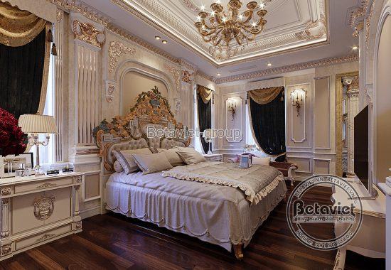 nội thất giường ngủ cao cấp phong cách Hoàng gia (CĐT: Bà Phương - Hải Phòng) NT19102