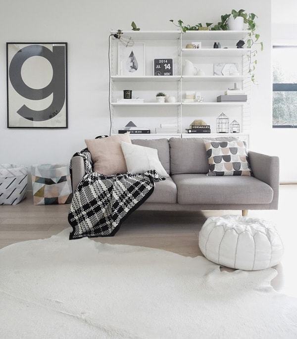scandinavian nội thất trắng giản dị