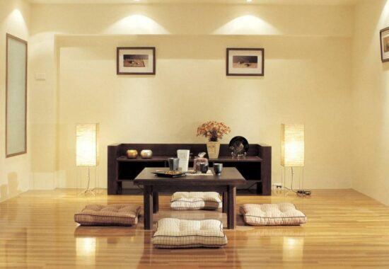 Thiết kế nội thất kiểu Nhật cho phòng khách tối giản