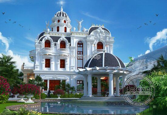 Hé lộ thiết kế lâu đài kiểu mẫu 2 mặt tiền kiến trúc Pháp cổ tại Ninh Bình – KT20091A