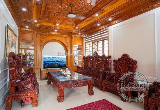 Hoàn thiện nội thất ốp gỗ sang trọng biệt thự chị Trang - Bắc Ninh