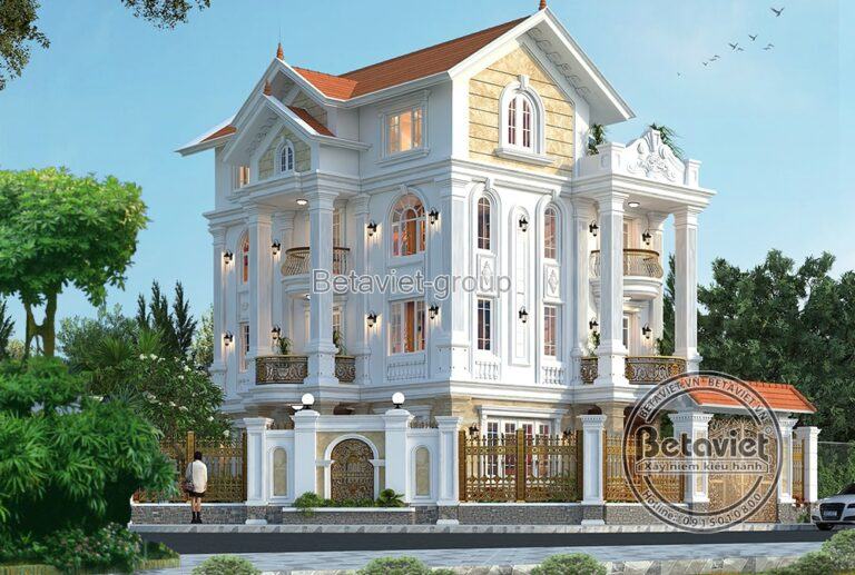 Thiết kế biệt thự tân cổ điển 4 tầng đẳng cấp tại Hà Nội - KT20166