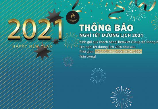 Thông báo lịch nghỉ Tết dương lịch 2021