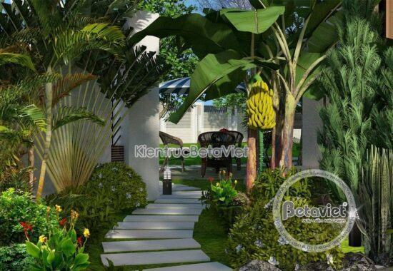 Trang trí thiết kế sân vườn đẹp hiện đại tại biệt thự Hưng Yên – SVTK 17049