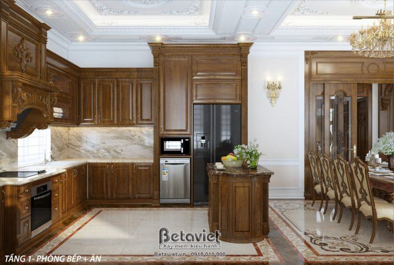 Thiết kế nội thất nhà bếp đẹp theo phong cách tân cổ điển