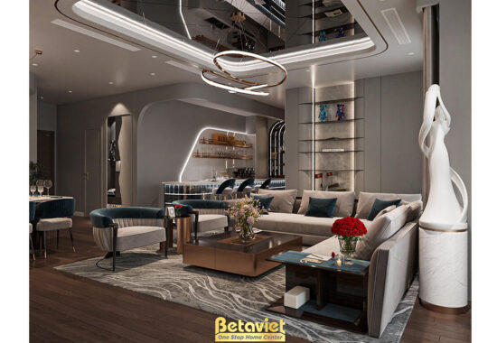 Thiết kế nội thất căn hộ đập thông hiện đại luxury NT24048A